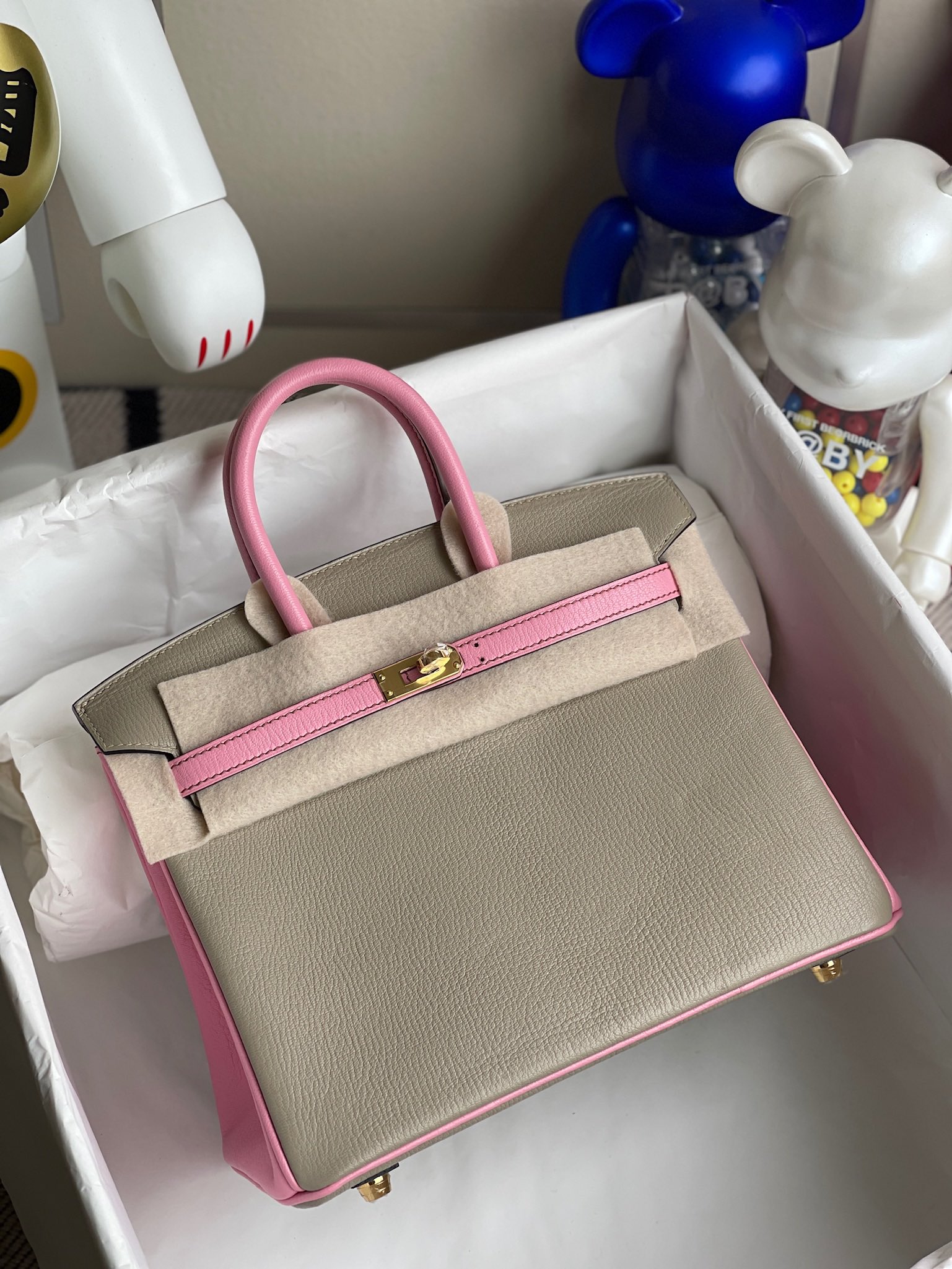 에르메스 버킨백25 에토프 핑크 금장 염소가죽